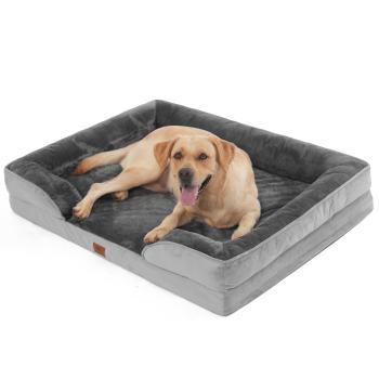 Hundesofa Grosse Hunde, Hundecouch Flauschig, Hundebett Waschbar, rutschfest Hundebetten, Weich Bequem Hundebett, Haustierbett für mittlere große Hunde (107 * 81 * 18cm)